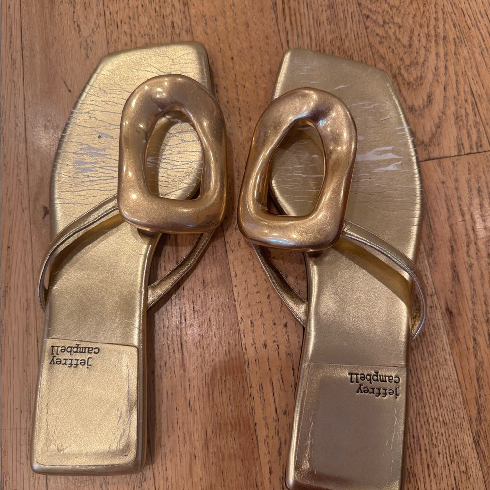 Jeffrey Campbell Metallic Gold Sandals